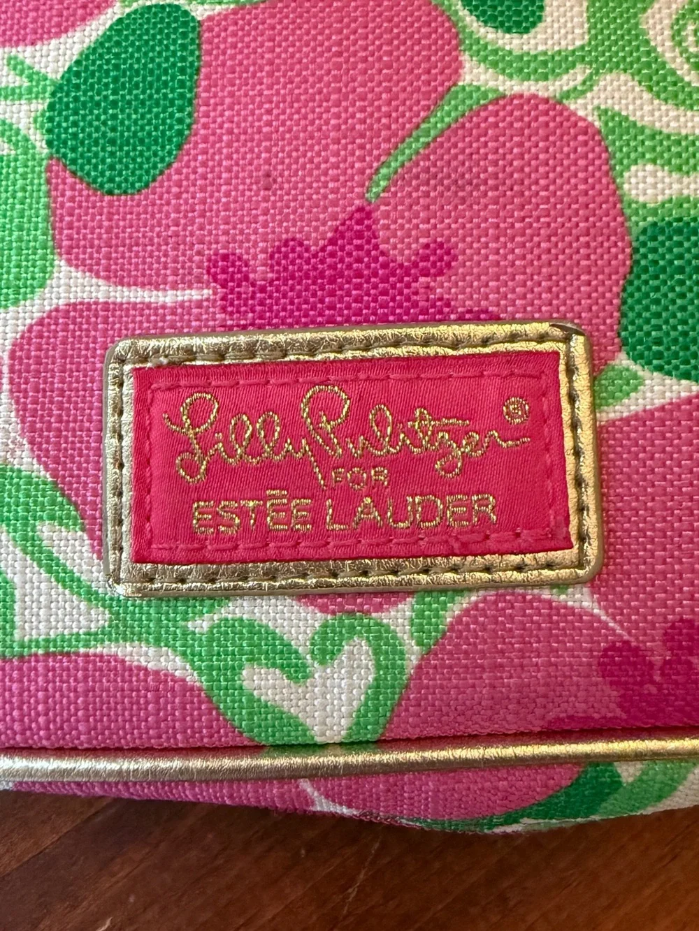Lilly Pulitzer for Estée Lauder Pink Floral Cosmetic Makeup Bag